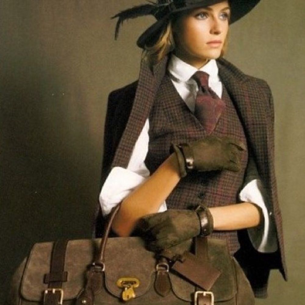 Ralph Lauren ~ Fall '06 Runway Shooting Party Loden Lambswool Windowpane Skirt